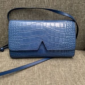 Vince Signature V Croc Crossbody Bag/Clutch